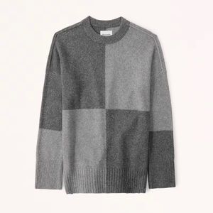 A&F Oversized Fluffy Pattern Crew Sweater Size: XXS